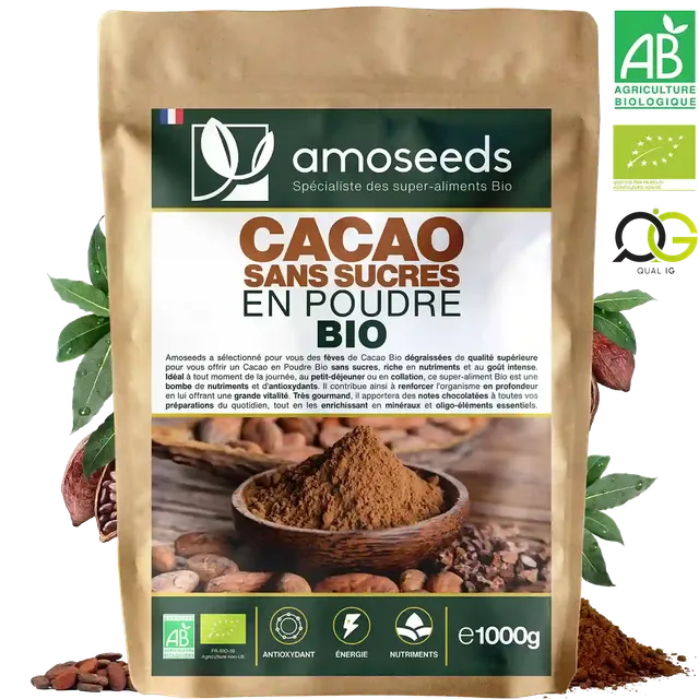 amoseeds-cacao-sans-sucres-en-poudre-bio-1kg-intense image 1