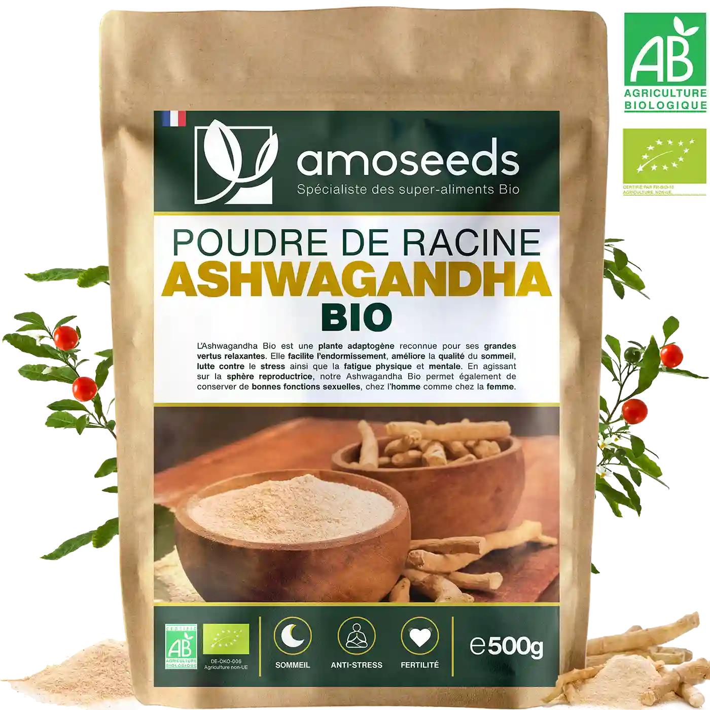 amoseeds-super-aliments-bio-ashwagandha-poudre-bio-500g-stress image 1