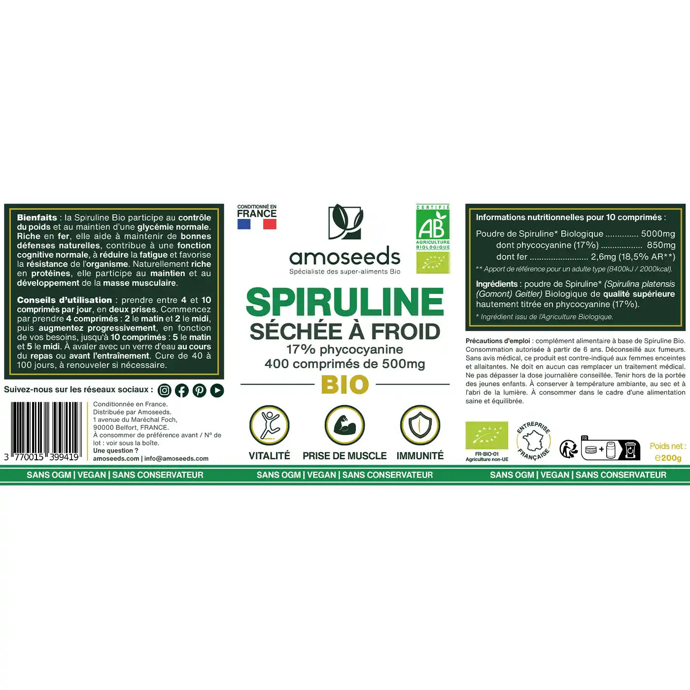 amoseeds-spiruline-bio-17-phycocyanine-400-comprim-s image 6