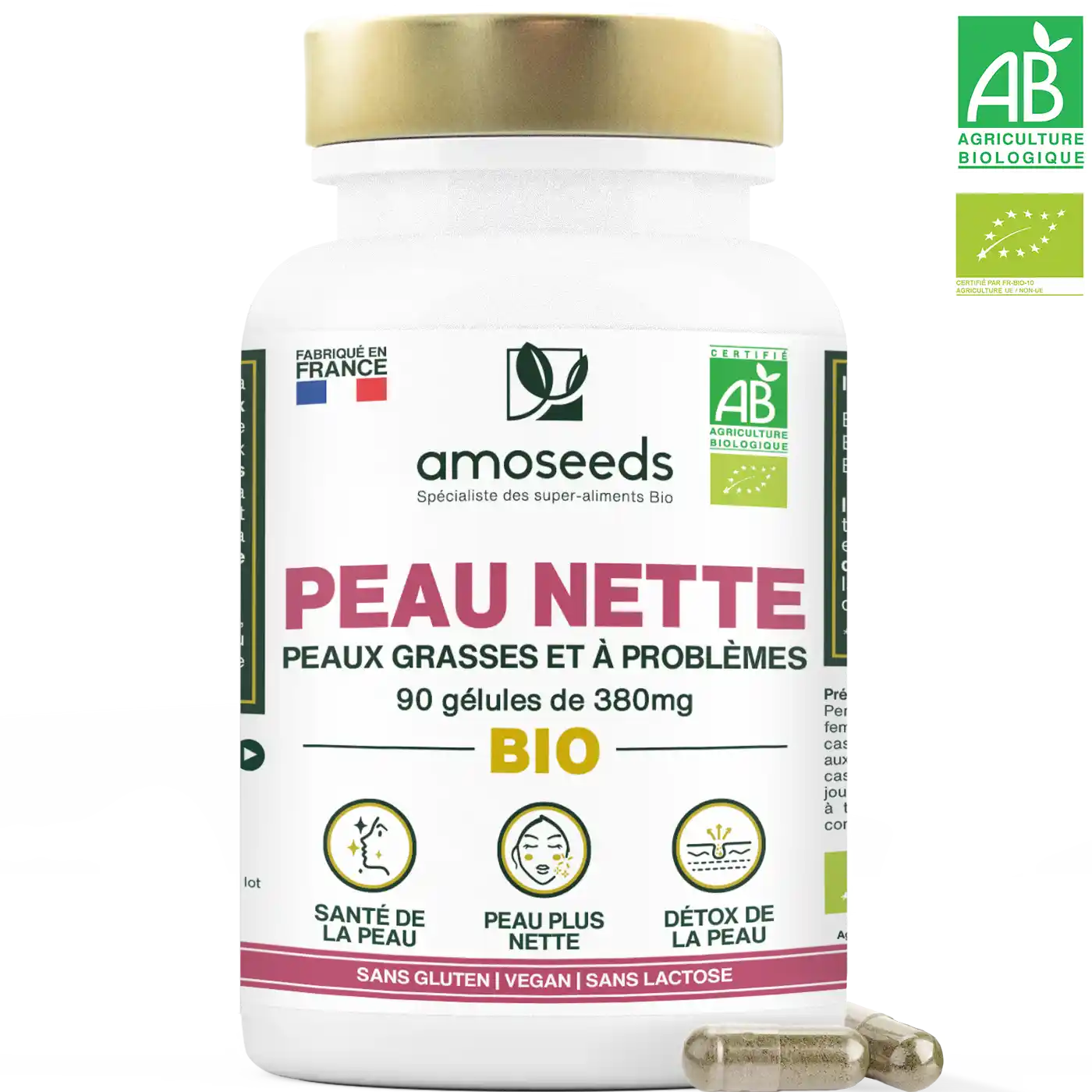amoseeds-complexe-peau-nette-90-g-lules-peau-grasse-bio image 1