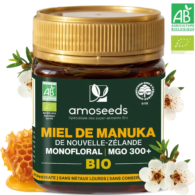 amoseeds-super-aliments-miel-de-manuka-bio-250g-mgo-300 image 1