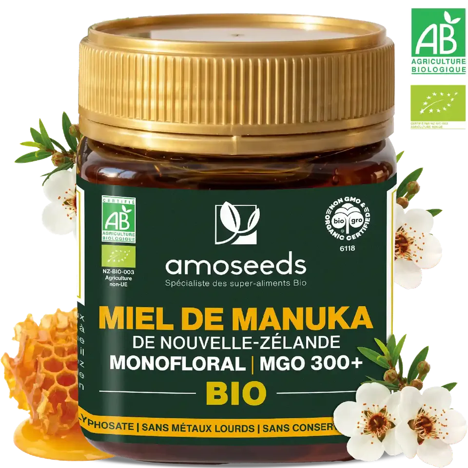 amoseeds-super-aliments-miel-de-manuka-bio-250g-mgo-300 image 1