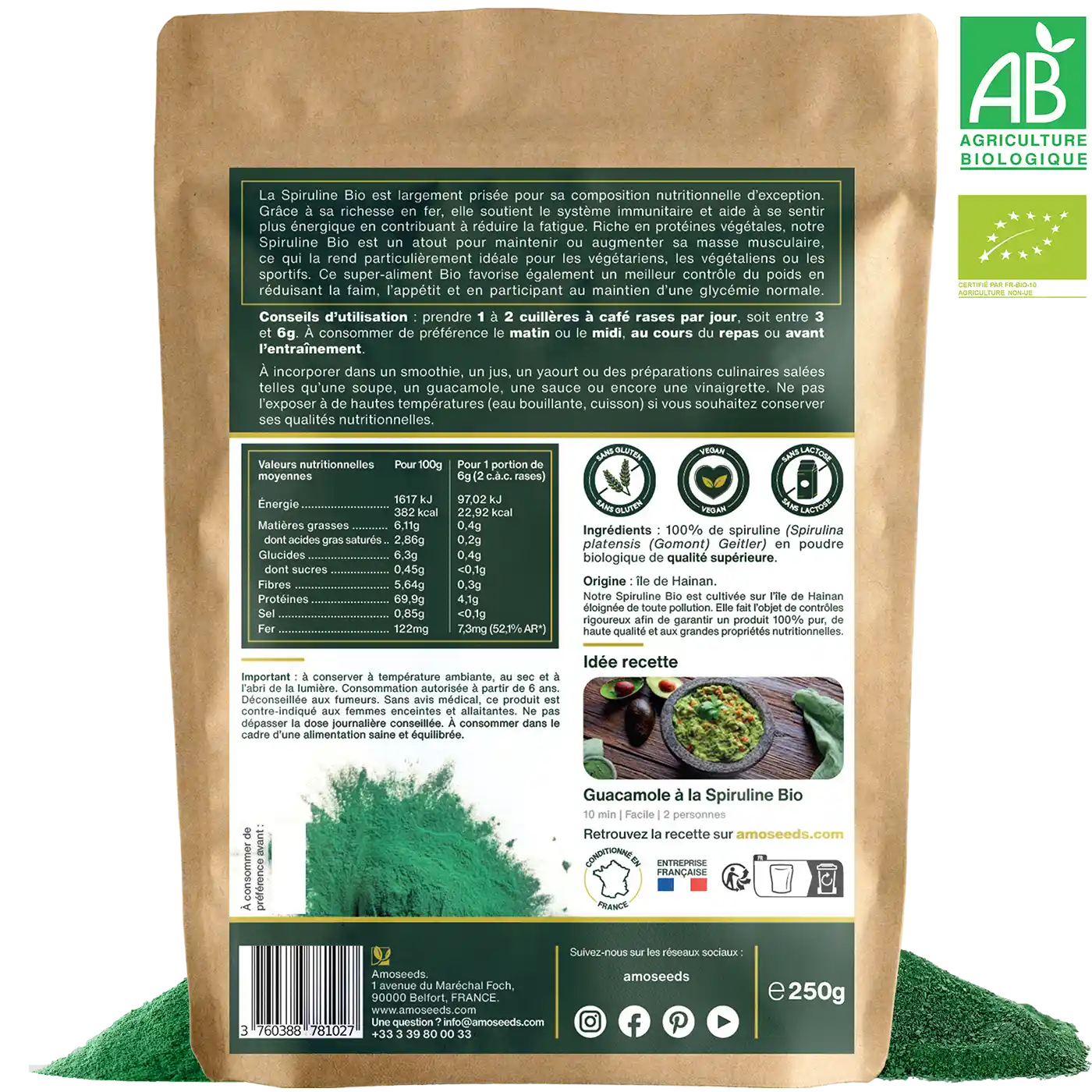 amoseeds-super-aliments-bio-spiruline-en-poudre-bio-250-g-nergie image 6