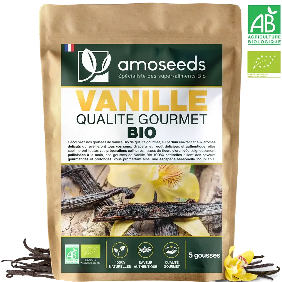 amoseeds-super-aliments-vanille-bio-5-gousses-gourmet image 1