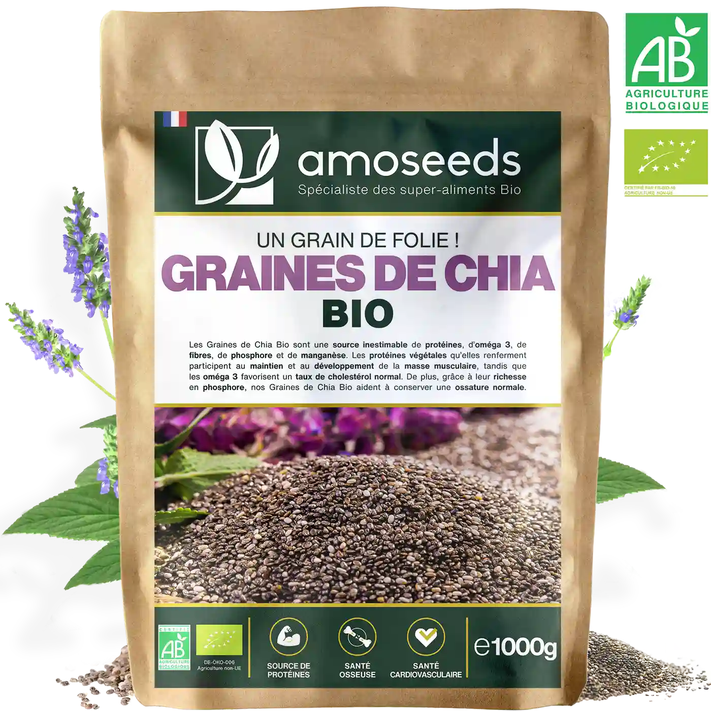 amoseeds-super-aliments-bio-graines-de-chia-bio-1-kg-mexique image 1