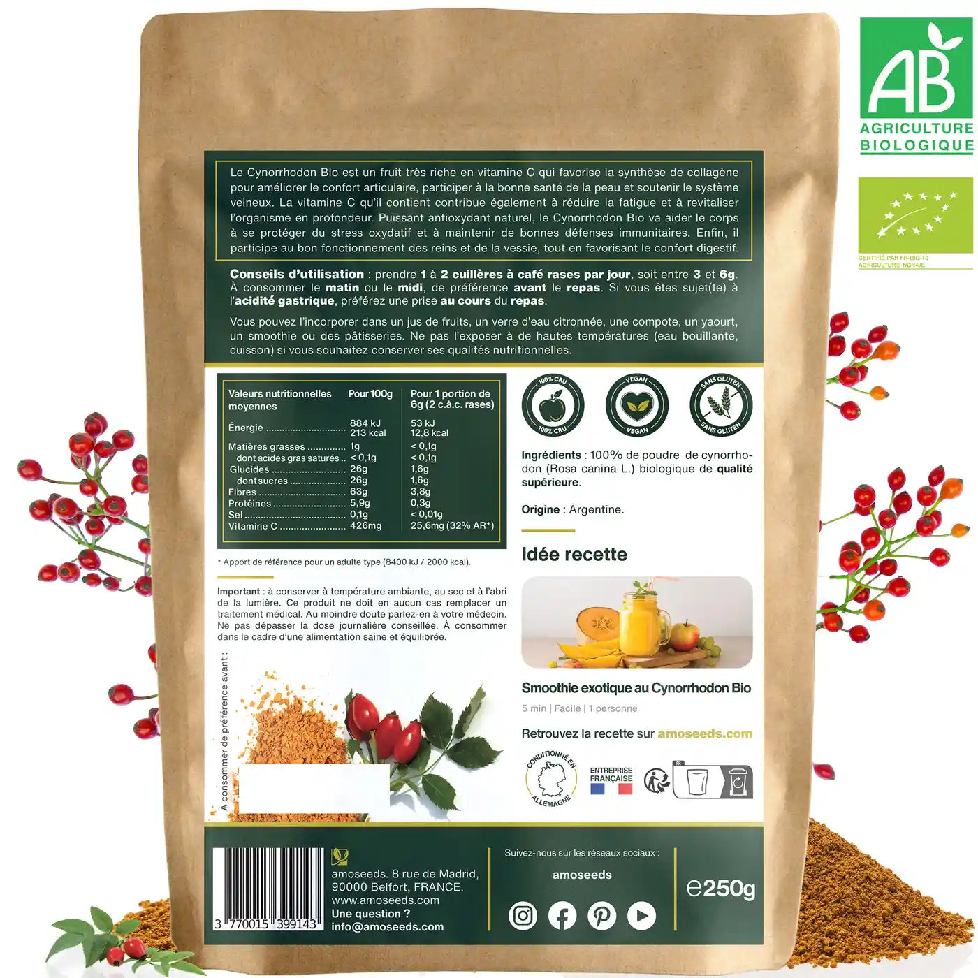 amoseeds-super-aliments-bio-cynorrhodon-poudre-bio-250-g image 6