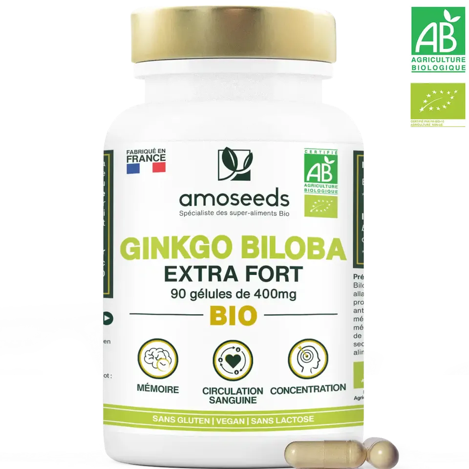 amoseeds-ginkgo-biloba-bio-90-g-lules-m-moire image 1