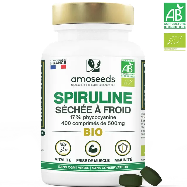 amoseeds-spiruline-bio-17-phycocyanine-400-comprim-s image 1