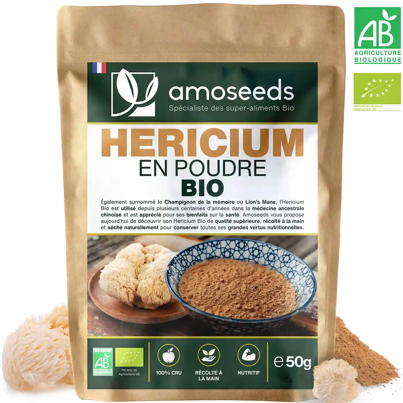 amoseeds-super-aliments-bio-hericium-poudre-bio-150g-m-moire image 1