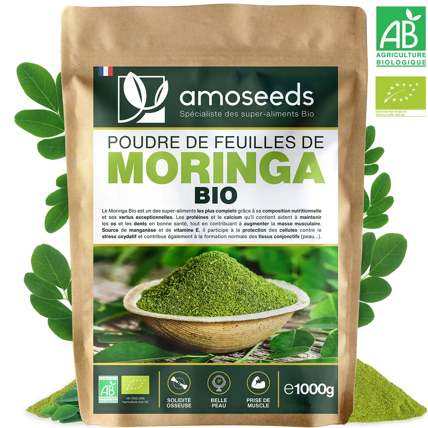 amoseeds-super-aliments-bio-moringa-en-poudre-bio-1-kg-antioxydant image 1