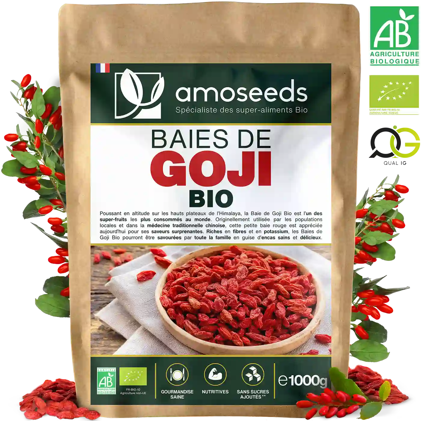 amoseeds-baies-de-goji-bio-1kg-encas-fibres image 1